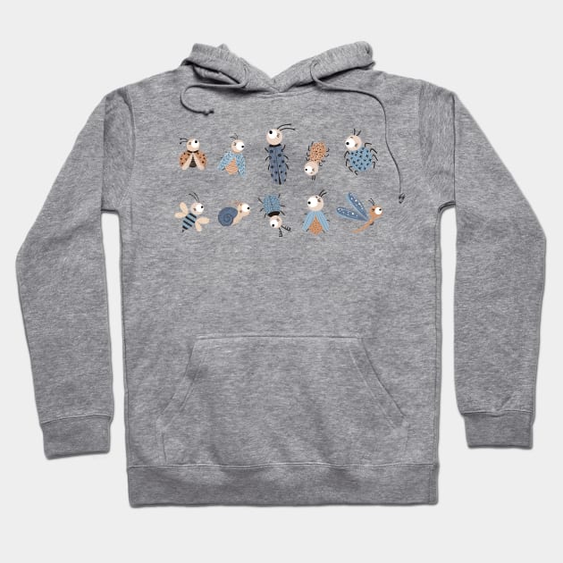 Cute bugs, flies and beetles Hoodie by Elena Amo